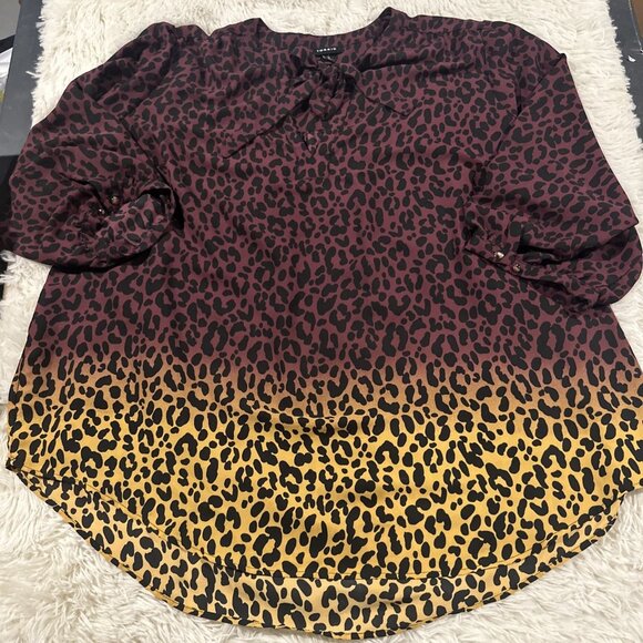 torrid Tops - Torrid womens cheetah print ombre blouse 3 sheer sexy curvy
